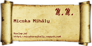 Micska Mihály névjegykártya