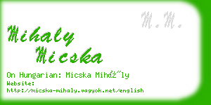 mihaly micska business card
